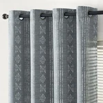 Jinchan 100% Blackout Boho Curtains 54 Length For Bedroom White On Grey Open. Price: $22.99.