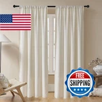 Joydeco Beige Boho Curtains 90" Long, 2 Panels, Semi-blackout, Farmhouse Style New. Price: $56.03.