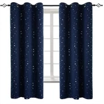 Bgment Navy Star Blackout Curtains For Kid's Bedroom - Grommet Thermal Insulated New. Price: $28.19.
