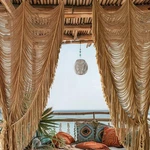 Macrame Curtain Boho Room Divider Doorway Wall Decor Fiber Yarn Art C... New. Price: $42.30.