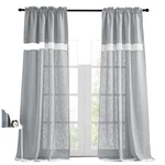 Ryb Home Linen Textured Semi Transluscent Sheer Curtains Attached Valance 52X84 New. Price: $29.00.