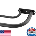 Matte Black Double Curtain Rod 84-120", Wrap Around, Room Darkening New. Price: $90.04.