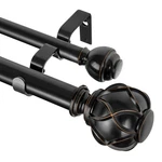 Kamanina Inch Double Curtain Rods For Windows To 72-144", Black New. Price: $63.90.