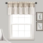 Lush Decor Button Farmhouse Window Curtain Valance, 84"X18", Linen, New L2. Price: $32.99.