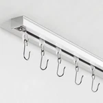 Ceiling Curtain Track Set With Roller Hooks, 6FT To 9FT, White New. Price: $82.99.