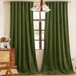 Yofun 96 Inches 2 Panels Hunter Green Blackout Luxury Velvet Curtains Thermal New. Price: $59.53.