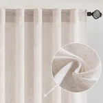 Miulee White Linen Curtains Inch 52"W X 84"L (pack Of 2), Bleached New. Price: $51.94.