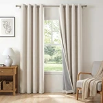 Linen Blackout Curtains For Bedroom, Beige Grommet Living ... New. Price: $84.30.