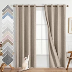 100% Blackout Curtains Double-sided Linen Textured For Bedroom Grommet Therma... New. Price: $48.84.