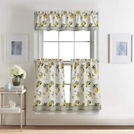 Chf Lemon Kitchen Curtains Tier And Valance Set 3-PIECE Small Window Cou New. Price: $27.99.