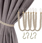 Hand Braided Curtain Back, Buckle Holdback Drapery Tiebacks, 4 Rope New. Price: $24.82.