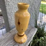 Amazing Vintage Turned Wood Vase Signed Colorado Aspen Tree Handcrafted 12 Used. Price: $22.87.