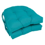 Blazing Needles Solid Twill U-shaped Tufted Chair Cushions Set Of 2 16 Aqua New. Price: $58.87.