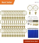 40 Pack Gold Metal Curtain Rings Clips Fits 1'' Rod Interior Diameter Home New. Price: $22.99.