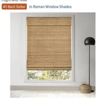 Lazblinds Cordless Bamboo Roman Shade Privacy Highfield Teak 46.5" W X 48" Open. Price: $32.19.