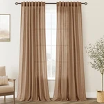 Jolilight Brown Curtains For Living Room Back 52"W X 102"L (pack Of 2), New. Price: $59.90.