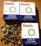 (42) Vintage Kirsch Bright Brass 13/16" Sew-in Cafe Curtain Rings For 9/16" Rods New. Price: $11.50.