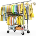 100% Stainless Steel Heavy Duty Clothes Rack Load 960LBS, Three Rods Clothing New. Price: $177.35.
