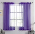 Sheer Purple Window Rod Pocket Curtain Set By Huto 52" X 63" New. Price: $13.99.