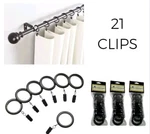 X21 Cambria Classic Drapery Clip Rings 1.25" Gun Metal Black For Curtains 1/4" New. Price: $24.99.