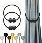 Hion Magnetic Curtain Tiebacks Black 2PCS, Buckles Holdbacks New. Price: $11.99.