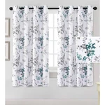 H. Versailtex Room Darkening Curtains, 2 Panels, Grey And Teal 63 Long New. Price: $22.00.