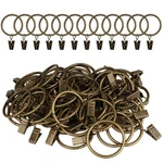 Manysky Curtain Rings With Clips, Metal 1.5"-44PACK, Antique Bronze New. Price: $23.31.