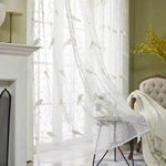 Vogol Rod Pocket Sheer Curtains Elegant Embroidered Bird Design White Window ... New. Price: $54.81.