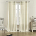 Donren Linen Sheer Window Curtains Rod Pocket Back Tab Modern Semi Panels New. Price: $29.75.