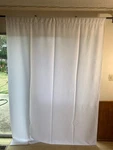 White Flat Pleat Twill 12 Oz Curtain Set 95" X 64" Rod Pocket No Grommets New. Price: $35.00.