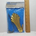 Usa Made Vintage One Pair Newell Brass Finish Curtain Drape Holders 14762. Price: $11.95.