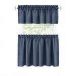 Achim Kendall Tier & Valance Curtain Set 58X36 / 58X14 Blue White Open. Price: $15.49.