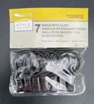 Style Selections 7 Curtain Rings With Clips Rustic Brown 335532 New. Price: $12.00.