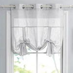 Pony Dance Tie Up Curtains For Windows - Sheer Drapes Length Adjustable Silve... New. Price: $28.96.