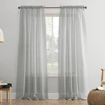 Erica Crushed Sheer Voile Rod Pocket Curtain Panel, 51" X 84", Silver Gray New. Price: $18.11.