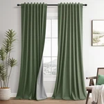 100% Olive Green Linen Curtains 84 Inch Length For Bedroom Out... New. Price: $37.18.