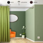 1" Adjustable 66-115 Inch Room Divider Rod & Socket Set Satin Nickel New. Price: $78.45.