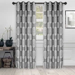 Cordon Jacquard Grommet Top Header Floral Medallion Sheer Curtain Panel Set Of 2 New. Price: $46.80.