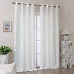 White Linen Sheer Curtains Thick Textured Silver Grommet 2 Panels Set Light F... New. Price: $44.29.
