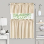 Achim Kendal Tier And Valance Window Curtain Set - 52 Width, 24 Length, 1.5 Inch New. Price: $23.99.