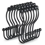 Goowin Shower Curtain Hooks, 12 Pcs Rings, Modern, Black New. Price: $12.10.