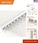 Heavy-duty Ceiling Curtain Track 6-9 Ft Quiet-glide Rail For Elegant Spaces New. Price: $78.74.