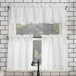 Mariela Floral Trim Semi-sheer Rod Pocket Kitchen Curtain Valance And Tiers S... New. Price: $27.91.