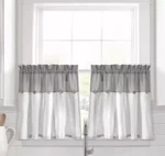 Lush Decor Linen Button Farmhouse Kitchen Tier Curtain Set Pair 29" X 24" New. Price: $29.99.