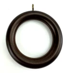 Set Of 34- Curtain Rings Wood Dark Brown With Eyelet Hook Fit 1 Inch Rod Used. Price: $38.99.