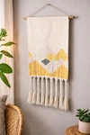 Boho Woven Wall Hanging Tassel Textile Cream Yellow Handmade Style Used. Price: $26.24.