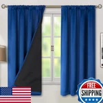 Bgment 100 Blackout Curtains For Bedroom 63 Inch Length Rod Pocket Thermal New. Price: $54.57.