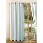 Indoor Outdoor Curtain Panel Stripe Teal White 54"W X 95"L Uv Grommet Top Open. Price: $18.00.