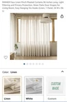 Patio Curtain -maiher Home Faux Linen Pinch Pleat 1 Pc 54" 96" Beige New!. Price: $24.88.