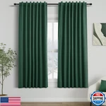 Nanspring Green Linen 100% Blackout Curtains 63 Inch Length For Bedroom Back Tab New. Price: $47.41.